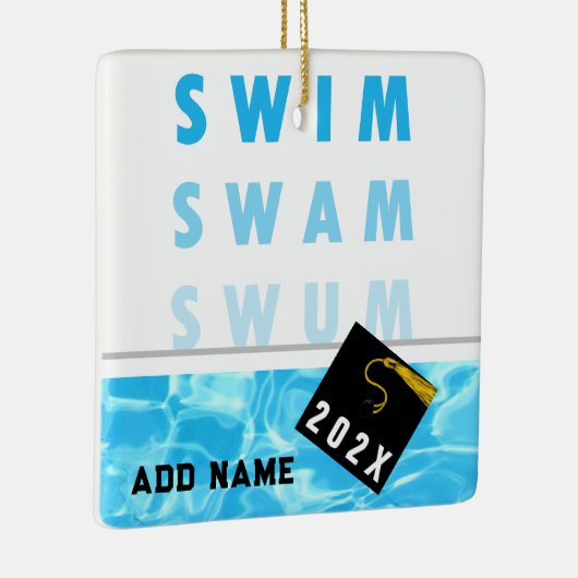 Abschluss des Schwimmers Keepake Keramikornament (Rechts)