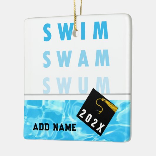 Abschluss des Schwimmers Keepake Keramikornament (Links)