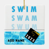 Abschluss des Schwimmers Keepake Keramikornament (Rückseite)