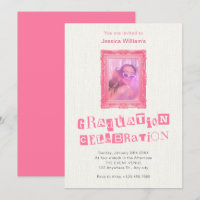 Abschluss des Vintagen Fotos in Rosa