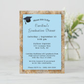 Abschluss Dinner Cap Blue Abschluss Einladung (Stehend Vorderseite)