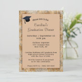 Abschluss Dinner Cap Tan Abschluss Einladung (Stehend Vorderseite)