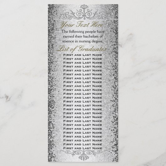 Abschluss Dinner Einladung Silber (Rückseite)