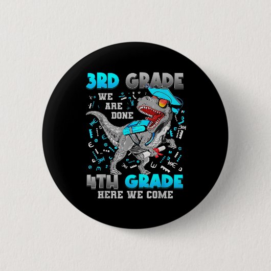 Abschluss Dinosaur T-rex 4. Klasse hier Button (Vorderseite)