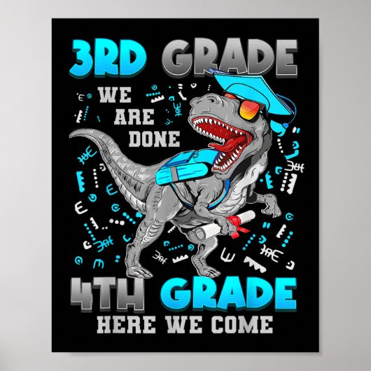 Abschluss Dinosaur T-rex 4. Klasse hier Poster (Vorne)