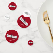 Abschluss-Diplom 2025 in Weiß und Rot Konfetti (Gruppe)