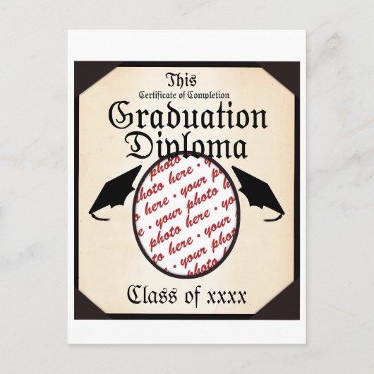 Abschluss Diploma Foto Frame Ankündigungspostkarte (Vorderseite)