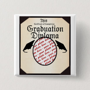 Abschluss Diploma Foto Frame Button