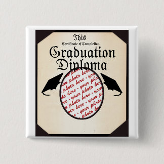 Abschluss Diploma Foto Frame Button