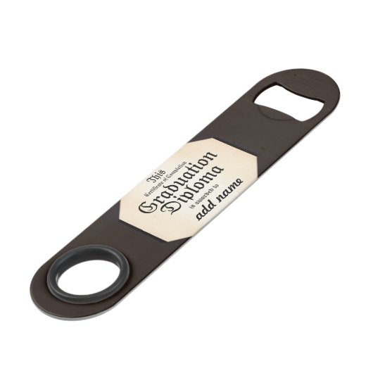 Abschluss Diploma - Fügen Sie den Grad hinzu! Speed Flaschenöffner (Vorderseite Schrägansicht)