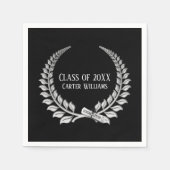 Abschluss Diploma Silver Laurel auf Black Serviette (Vorderseite)