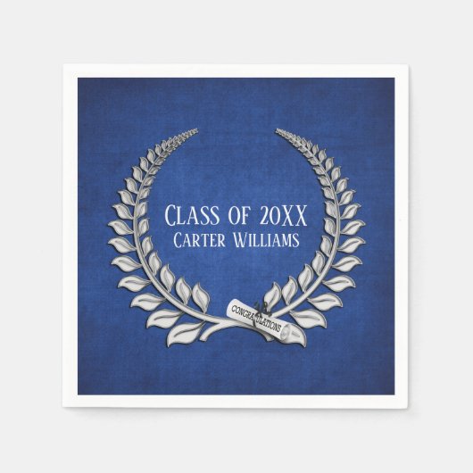 Abschluss Diploma Silver Laurel auf Blue Serviette (Vorderseite)