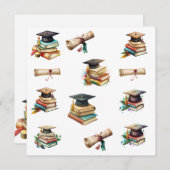 Abschluss-Diplomkarte Einladung (Vorne/Hinten)