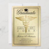 Abschluss Doctor Caduceus Gold Grad Cap Ankündigung (Vorderseite)