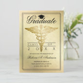 Abschluss Doctor Caduceus Gold Grad Cap Ankündigung (Stehend Vorderseite)