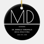 Abschluss Doctor MD Keepake Keramik Ornament (Hinten)