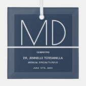 Abschluss Doctor MD Keepake Ornament Aus Glas (Vorderseite)