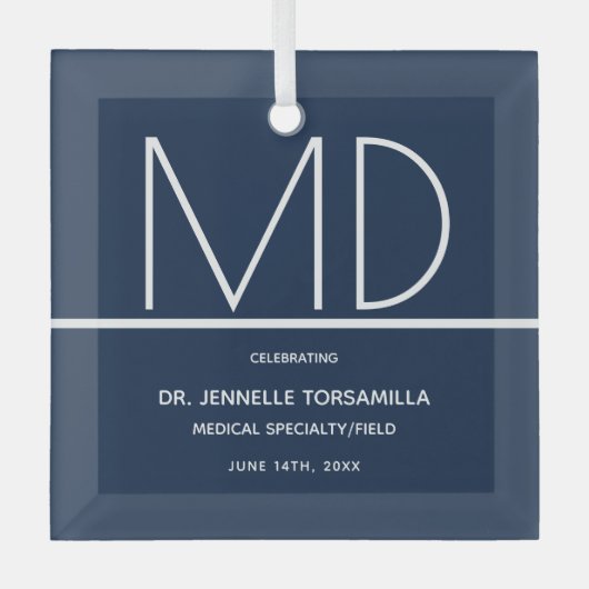 Abschluss Doctor MD Keepake Ornament Aus Glas (Vorderseite)