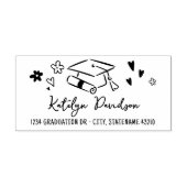 Abschluss-Doodle-Name-Adresse Permastempel (Design)