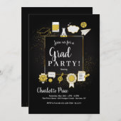 Abschluss Doodles Einladung (Vorne/Hinten)