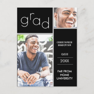 Abschluss-Doppel-Foto-Schwarz Ankündigung