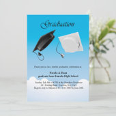 Abschluss-Doppelhut auf Einladung (Stehend Vorderseite)