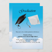 Abschluss-Doppelhut auf Einladung (Vorne/Hinten)