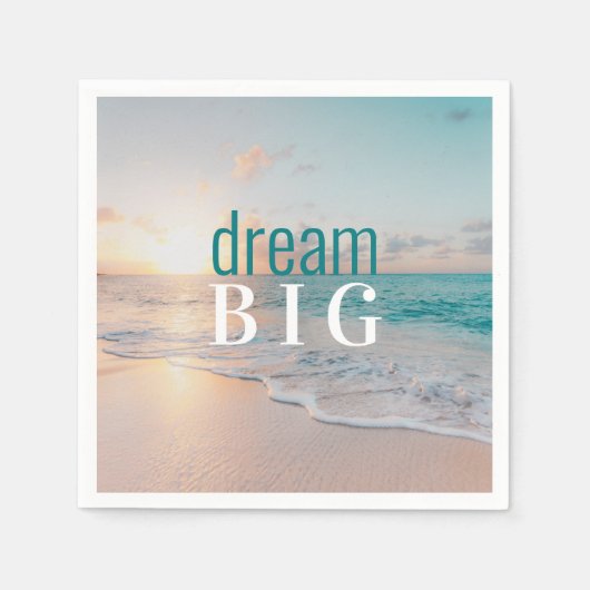 Abschluss Dream Big Beach Foto Inspiration Serviette (Vorderseite)
