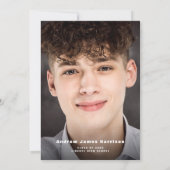 Abschluss Drive By Party Minimal Modernes Foto Einladung (Rückseite)