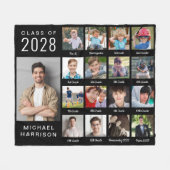 Abschluss durch die Jahre 17 Foto Schwarz Fleecedecke (Vorderseite (Horizontal))