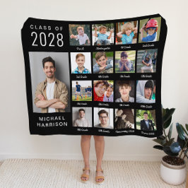 Abschluss durch die Jahre 17 Foto Schwarz Fleecedecke