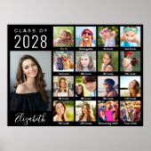 Abschluss durch die Jahre 17 Foto Script Black Poster (Vorne)