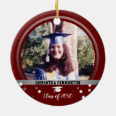 Abschluss Ein Foto Confetti Weintrauben Keramik Ornament (Hinten)