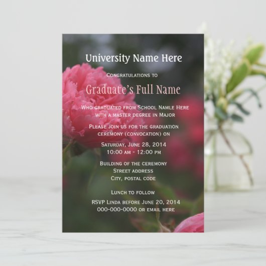 Abschluss (Einberufung) Einladung (Stehend Vorderseite)