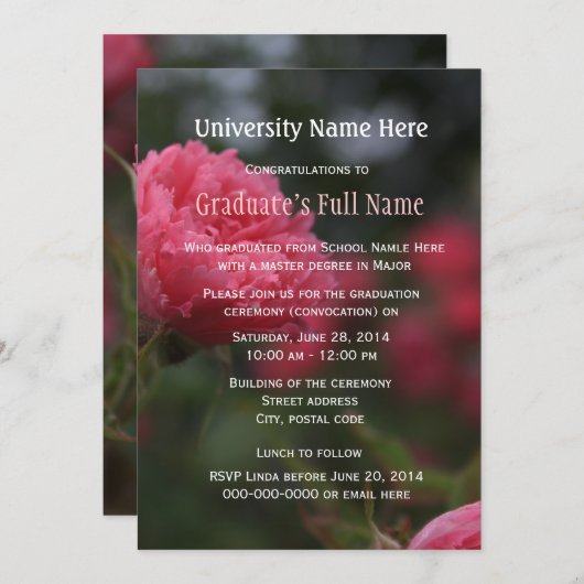 Abschluss (Einberufung) Einladung (Vorne/Hinten)