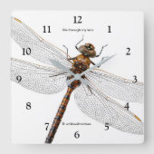 Abschluss einer Darner Dragonfly aus Kanada Quadratische Wanduhr (Vorderseite)