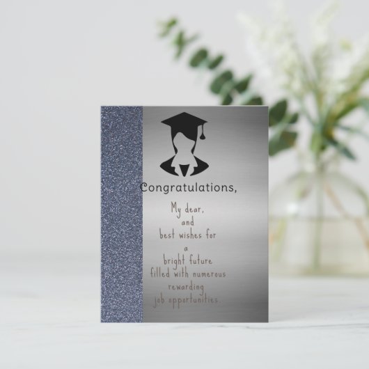 Abschluss einer Freundin Karte (Stehend Vorderseite)