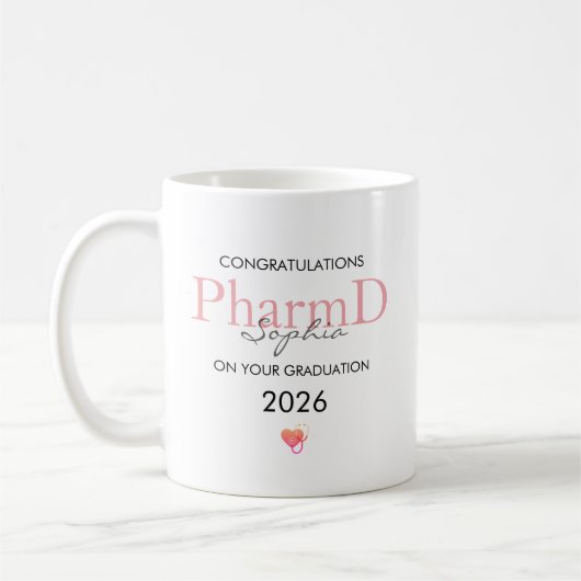Abschluss eines Apothekers Personalisierter Name J Kaffeetasse (Links)
