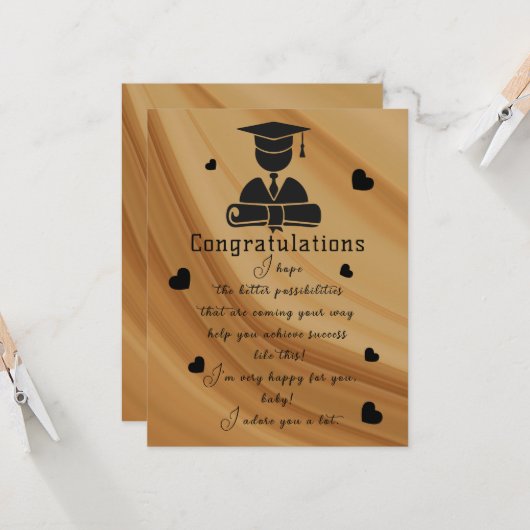 Abschluss eines Freundes Karte (Vorderseite/Rückseite Beispiel)