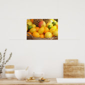 Abschluss eines Korbbildes mit Früchten Poster (Küche)