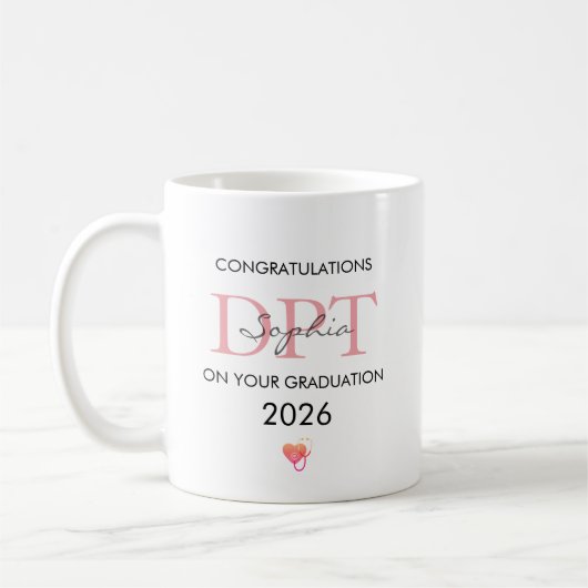 Abschluss eines Physiotherapeuten Personalisierte Kaffeetasse (Links)