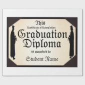 Abschluss eines Stehenden Tall Diploma Geschenkpapier (Flach)