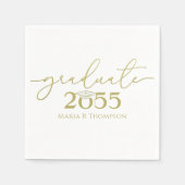 Abschluss Einfach Elegante Gold Minimalistisch Mod Serviette (Vorderseite)