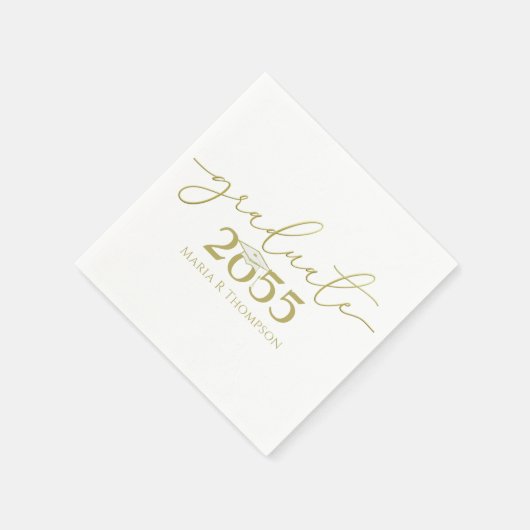 Abschluss Einfach Elegante Gold Minimalistisch Mod Serviette (Ecke)