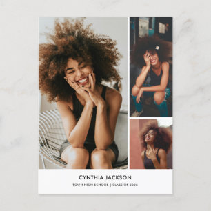 Abschluss Einfach minimale FotoCollage Vielen Dank Postkarte