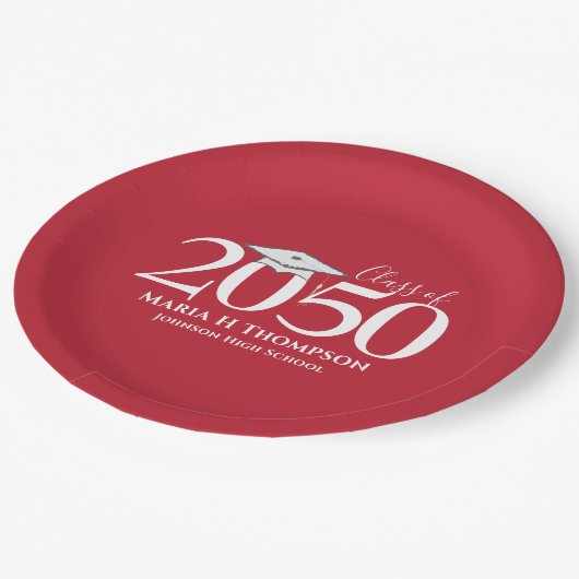 Abschluss Einfach Modernes Minimalistisches Mortar Pappteller (Schrägansicht)