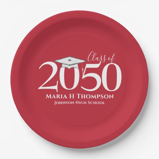 Abschluss Einfach Modernes Minimalistisches Mortar Pappteller (Vorderseite)