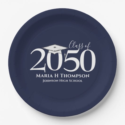 Abschluss Einfach Modernes Minimalistisches Mortar Pappteller (Vorderseite)