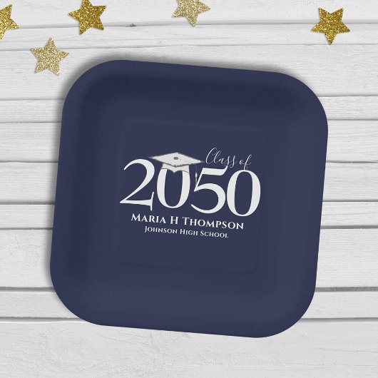 Abschluss Einfach Modernes Minimalistisches Mortar Pappteller