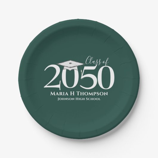 Abschluss Einfach Modernes Minimalistisches Mortar Pappteller (Vorderseite)